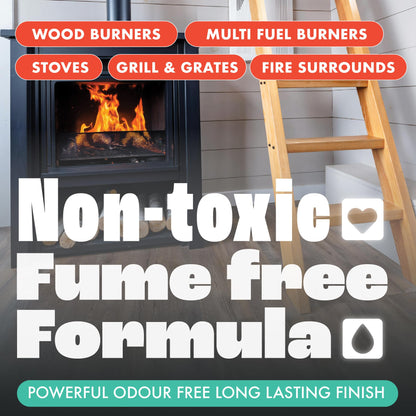 Dirtbusters Stove Polish & Stove Cleaner for Wood & Log Burners & Fireplace Grates, Clean & Restore to Black (250ml & 750ml)