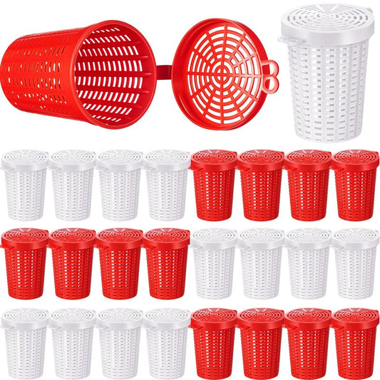 Blushtier 20 Pcs Fishing Bait Cage Trap Fish Lure Feeder Basket Holder Plastic Bait Bucket for Crawfish Minnow Shrimp Earthworm Crab Carp Catfish Traps Cast Net