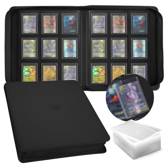 Top Loader Binder, Holds 288 Toploaders, 288 Toploader and 288 Card Sleeves INCLUDED, 9-Pocket Top Loader Binder for 3" x 4" Rigid Toploaders, Double-Sided Card Binder for TCG, Sport Cards