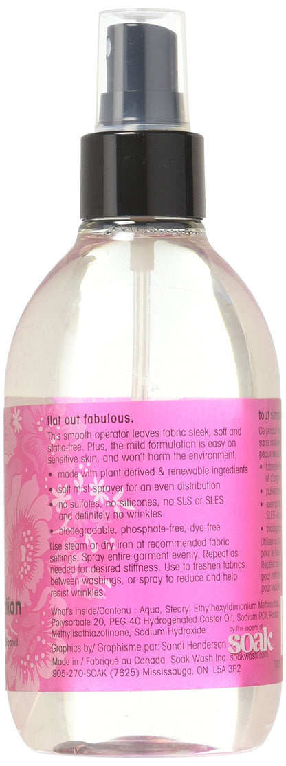 Flatter Smoothing Spray by Soak | Naturally-derived Wrinkle Release Spray | Starch-Free Alternative for Ironing, Quilting & Sewing | 8oz | Celebration