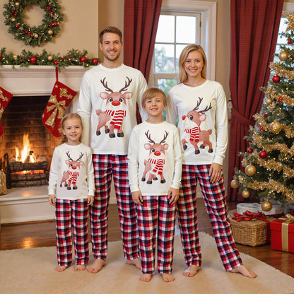 OAKFashion Christmas Family Pajamas Holiday Christma Pajama Family Matching Pjs Set Cute Sleepwear Elk Xmas Jammies for Couples Youth(#A311, Baby, 3 Months)