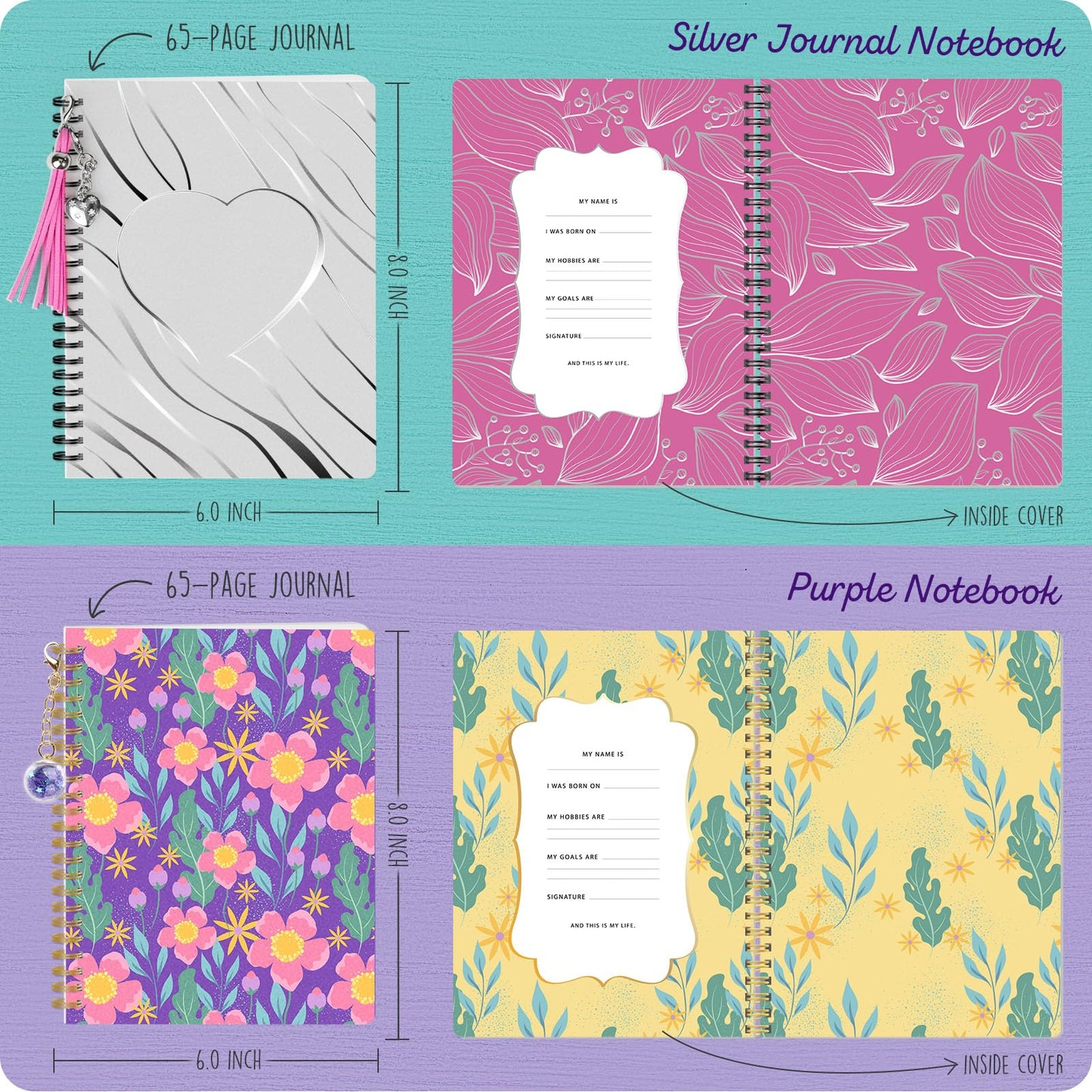 LAOESE 2-Pack DIY Journal Kit for Girls -Christmas Birthday Gifts for Girls 8 9 10 11 12 13 14 Years Old - Arts & Crafts for Teens Trendy Stuff - Scrapbook & Diary Supplies Toys Set