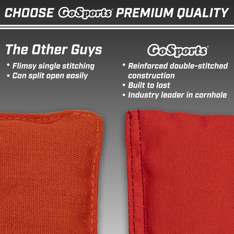 GoSports Cornhole Bean Bags Set of 4 - Regulation All Weather - Classic Dark Gray