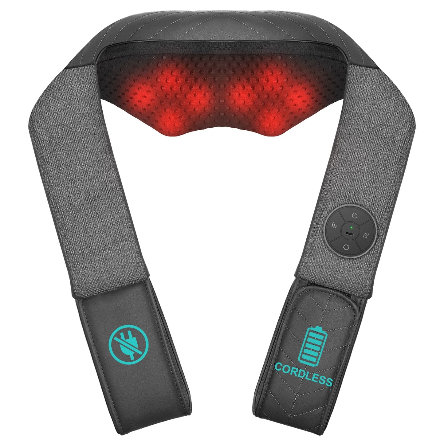 Nekteck Shiatsu Neck and Back Massager with Soothing Heat, Shoulder Massager for Pain Relief Deep Tissue, Electric 3D Kneading Massage Tools for Leg Body Muscle, Corded Power, Gifts for Him Her