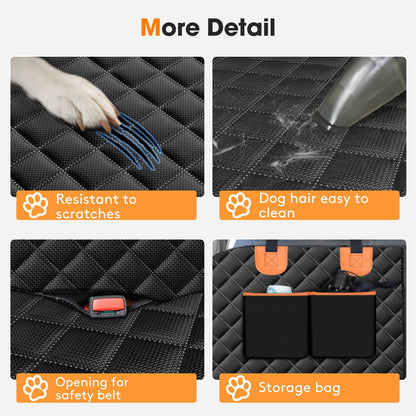JOEJOY Dog Car Seat Cover Dog Hammock for Car Back Seat With Mesh Window and Side Protection, Rear Seat Covers Back Seat Cover Scratch Proof Nonslip Dog Seat Protector Cover For Most Cars/SUV (Black)