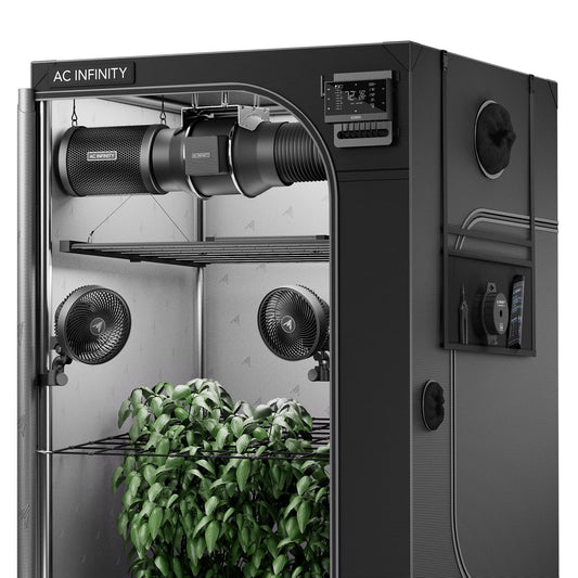 AC Infinity AI Grow System PRO 5x5, 6-Plant Kit w/Self-Learning AI Controller, Dynamic Airflow & LM301H EVO LED Lighting Control, 2000D Mylar Tent w/Lab-Tested Reflectivity, Largest Zippered Window