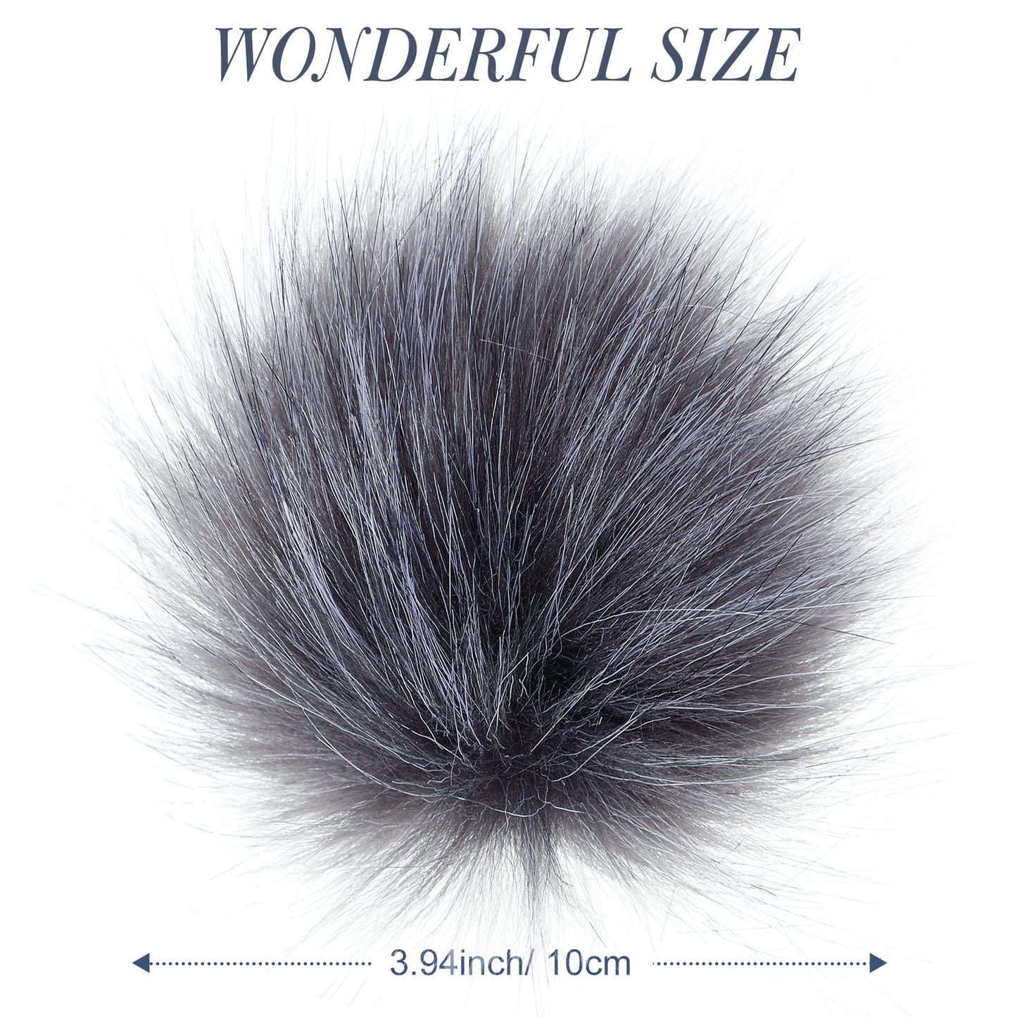 Tatuo 16 Pieces Faux Fur Pom Ball DIY for Hats Shoes Scarves Bag Pompoms Keychain Charms Knitting Hat Accessories(Dark Gray)