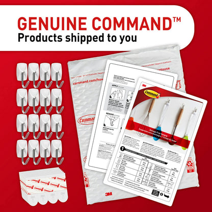 Command Small Wire Toggle Hooks, 16 Hooks and 24 Command Strips, Damage-Free Hanging Wall Hooks with Adhesive Strips, Adhesive Hooks for Hanging Christmas Decorations, Holds up to 0.5 lb