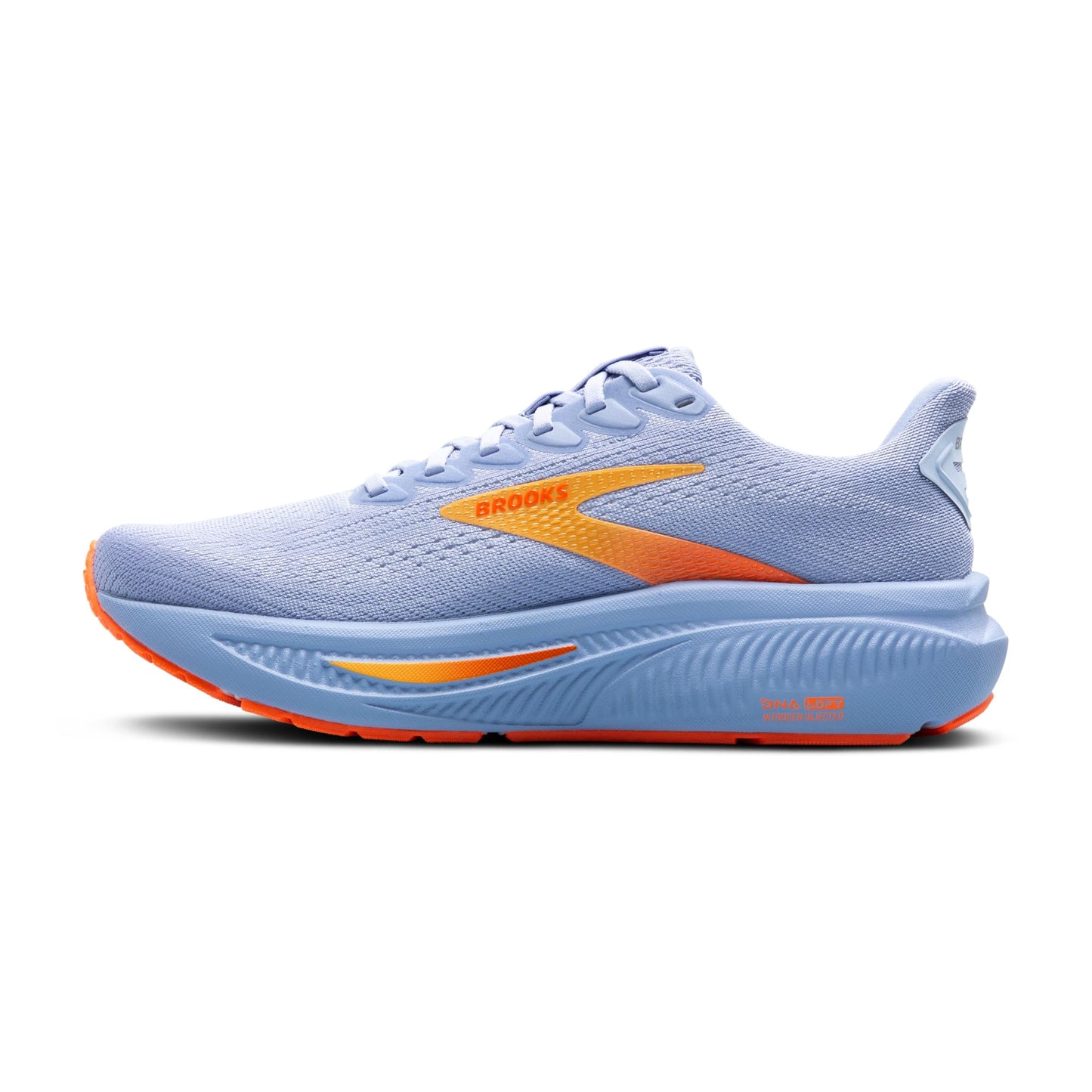 Brooks Women’s Ghost 17 Neutral Running Shoe - Blue Heron/White/Orange - 9.5 Medium