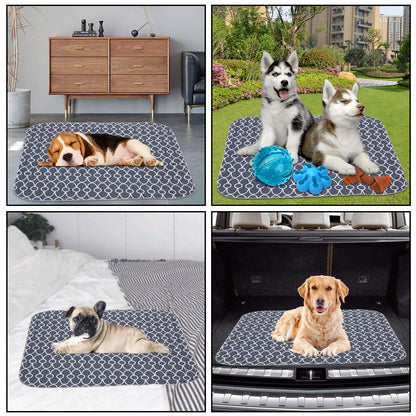 Geyecete Washable Dog Pee Pads (2pack), few Layers Design Waterproof/Soft/Super Absorbing/Anti-Slip Machine Washable, Reusable, Travel Pet Pee Pads! Puppy Training pads-Gray-M