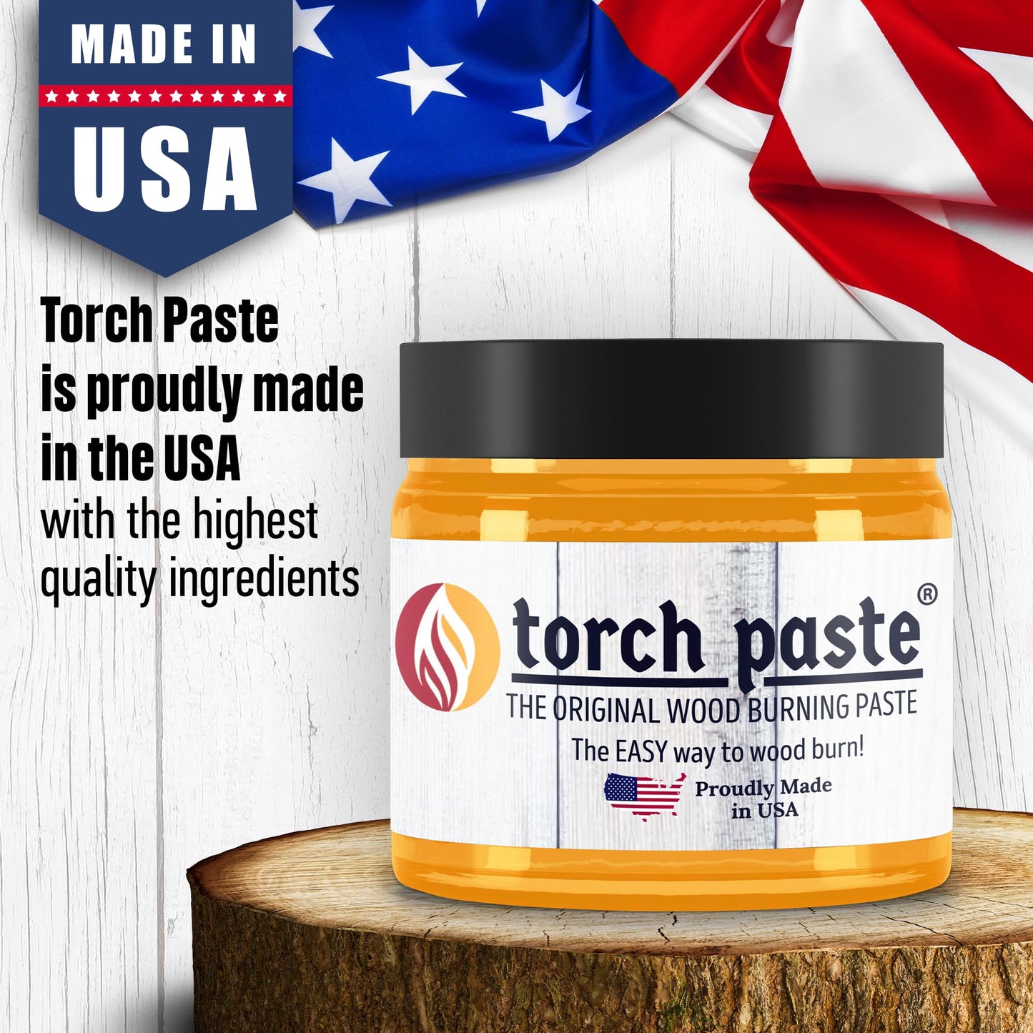 Torch Paste - The Original Wood Burning Paste Since 2020 | Lab Tested & ASTM D-4236 Certified | Non Toxic | Use on Wood, Card Stock, Canvas, Denim & More | Easy Application, 3 OZ