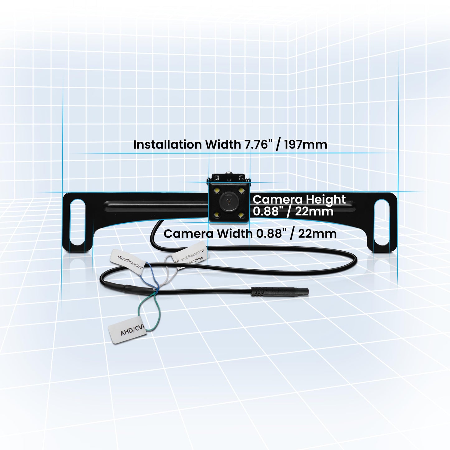 BOSS Audio Systems LPCB40 Reverse Rearview License Plate Backup Car Camera - 170° Wide Angle Rear View, Weatherproof Back Up Cam