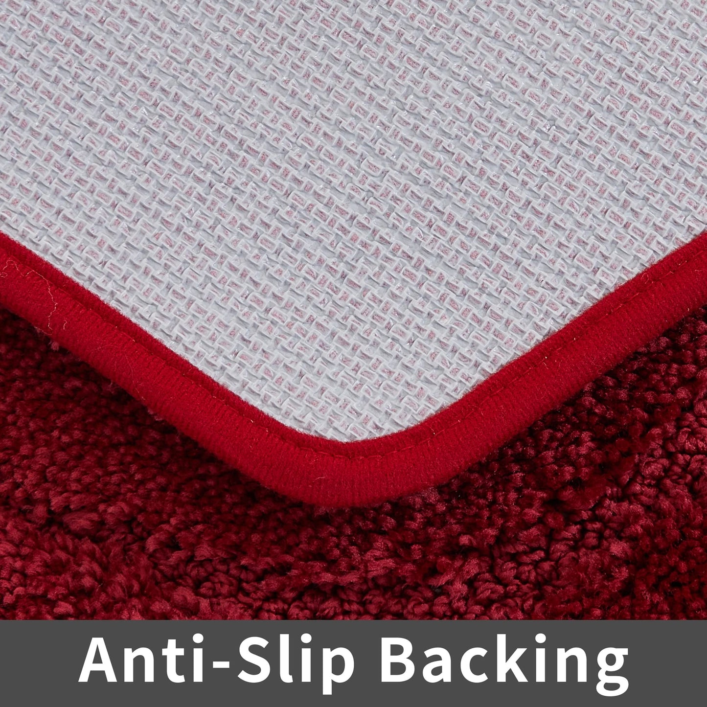 COSY HOMEER Extra Thick Bath Rugs for Bathroom - Anti-Slip Bath Linen Sets Mats Soft Plush Yarn Shaggy 100% Strong Polyester Living Room Bedroom Water Absorbent(Red,17x27 - Inches)