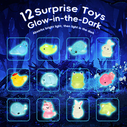 Bath Bombs for Kids with Toys Inside - 12 Pcs Handmade Bubble Bath Fizzies Bomb with Glow-in-The-Dark Surprise Toys Inside, Ideal Gift for Easter Eggs Stuffers Birthday Christmas