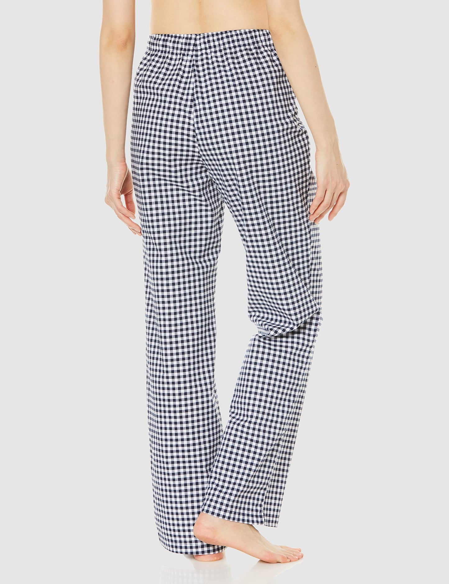 Amazon Essentials Women's Poplin Sleep Pant, Black Gingham, Large