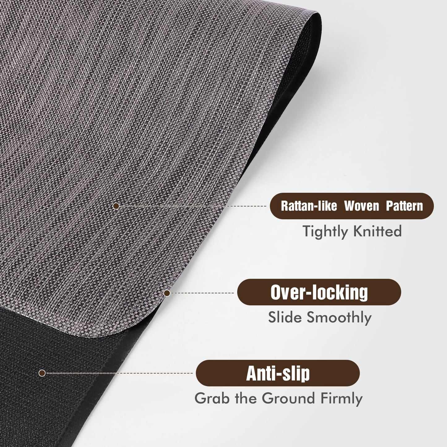 Blvornl Office Chair Mat for Hardwood Floor, 45"x 53" Desk Chair Mat for Hard Wood and Tile Floor, Large Anti-Slip Hard Floor Protector Rolling Chair Mat, PVC Mat Desk Rug for Office Home, Dark Grey