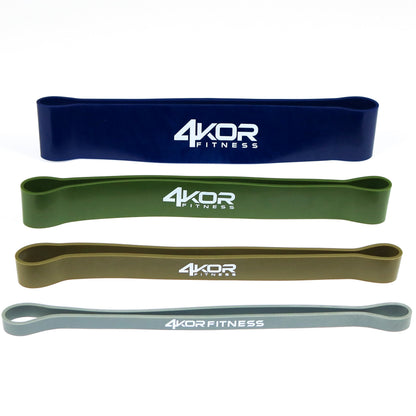 Extra Thick Exercise Resistance Bands - Set of 4 Loop Bands by 4KOR Fitness (15 to 60 lbs)