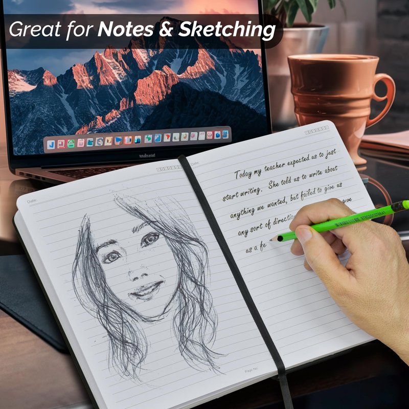 Nextnoid Lined Hardcover Notebook Journal - 120 GSM Thick Paper, Medium A5 Notebook 160 Pages - Perfect Mens Journal For Writing, Journaling and Note-Taking (Navy Blue,Ruled)