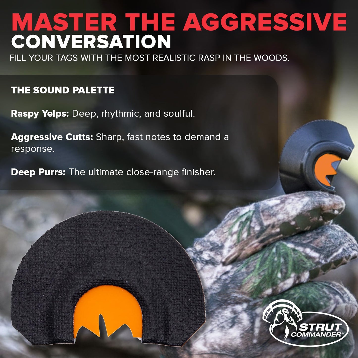 Strut Commander Turkey Mouth Call | Must Have Hunting Accessory | Turkey Hunting Reed Realistic Sound Mouth Call, Crazy Ex Call