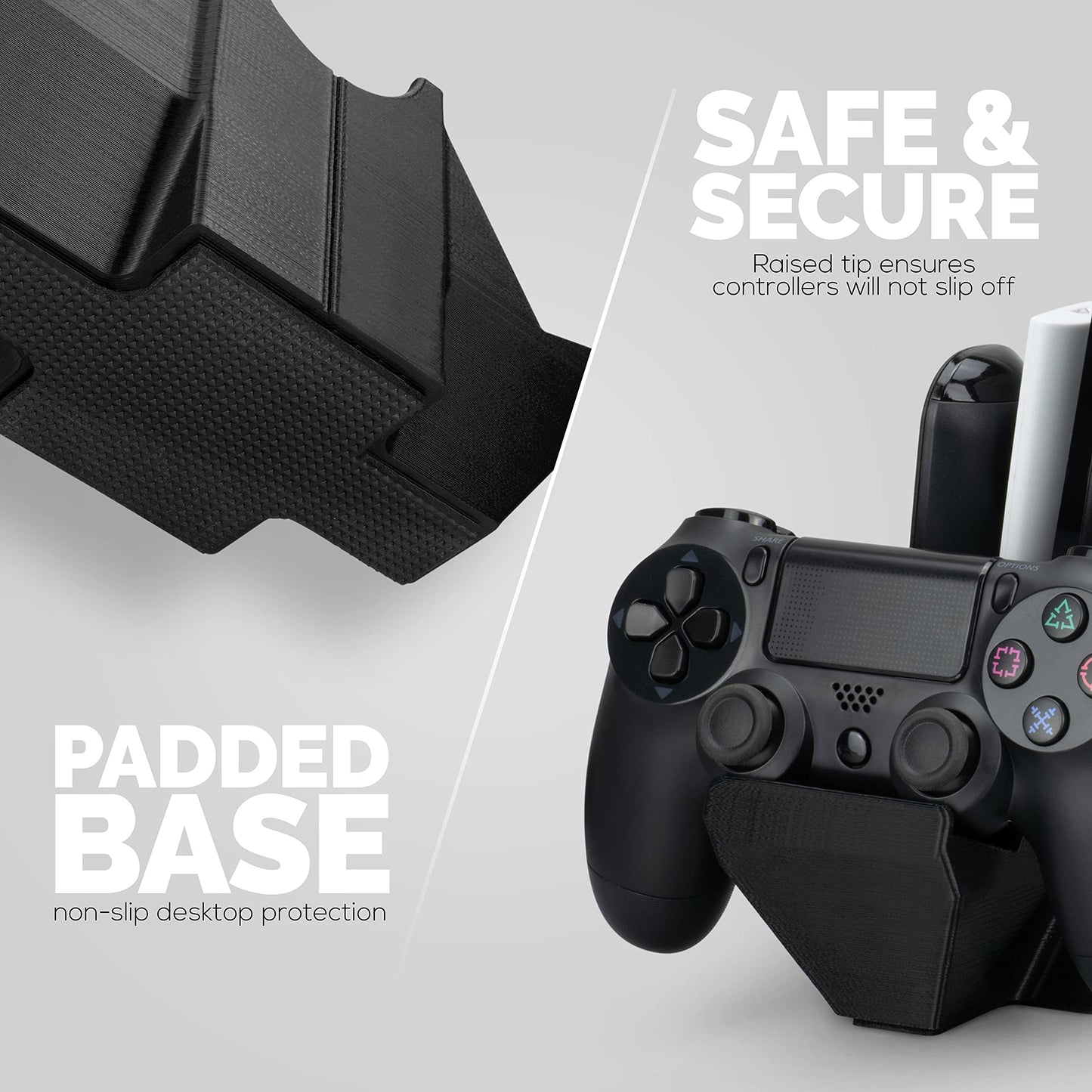 BRAINWAVZ Dual Game Controller & Storage Desktop Holder, Universal Design for Xbox ONE PS5 PS4 PC Gamepads, Reduce Clutter, UGDS-01