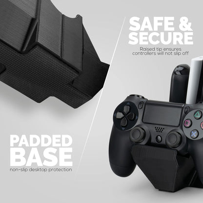 BRAINWAVZ Dual Game Controller & Storage Desktop Holder, Universal Design for Xbox ONE PS5 PS4 PC Gamepads, Reduce Clutter, UGDS-01
