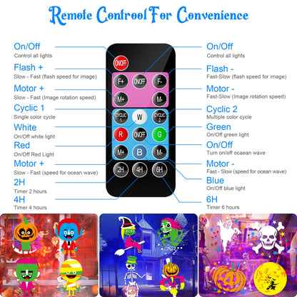 2025 Upgrade Halloween Christmas Projector Lights Outdoor, COOLWUFAN 2-in-1 Holiday Projector Lights Decorations, 30 Bright HD Effects (20 Slides) Projection Light for Xmas Party Garden Yard Decor