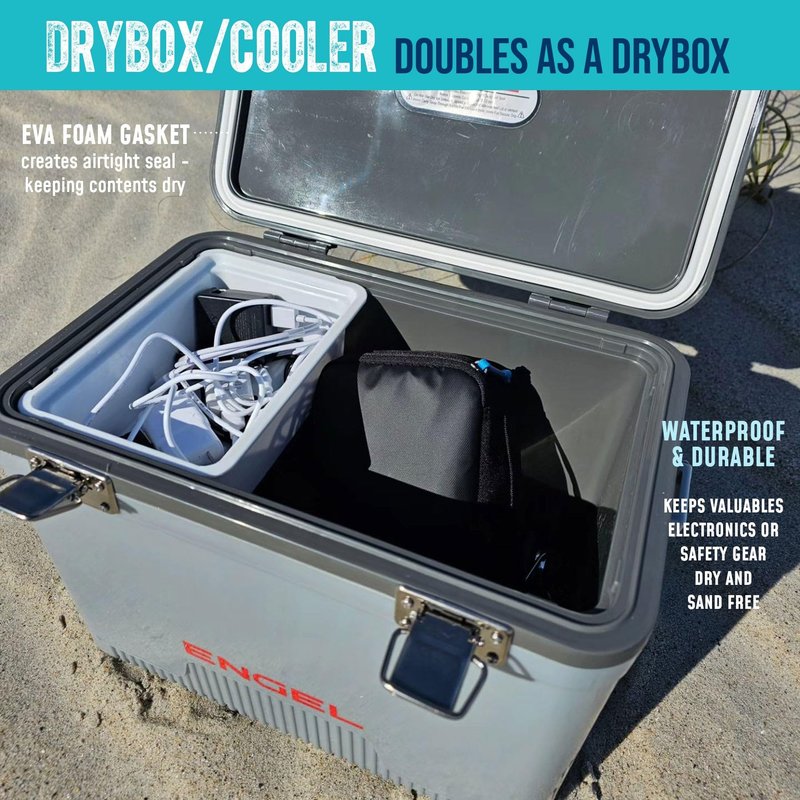 Engel UC19 19qt Leak-Proof, Air Tight, Drybox Cooler and Small Hard Shell Lunchbox for Men and Women in White