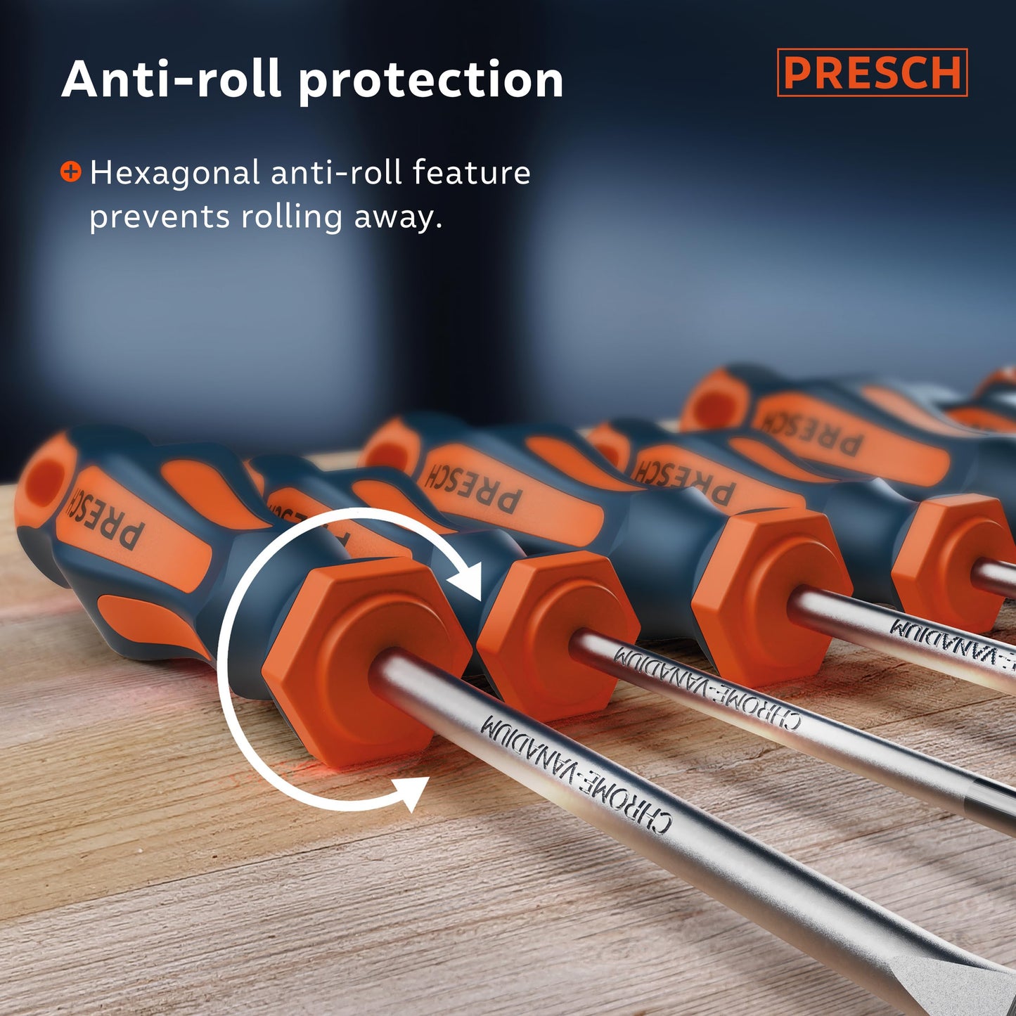 Presch Screwdriver Set 7 Pieces - Magnetic Screwdriver Sets with Slotted, Pozidrive and PH Screwdrivers - Pro Screw Driver Kit