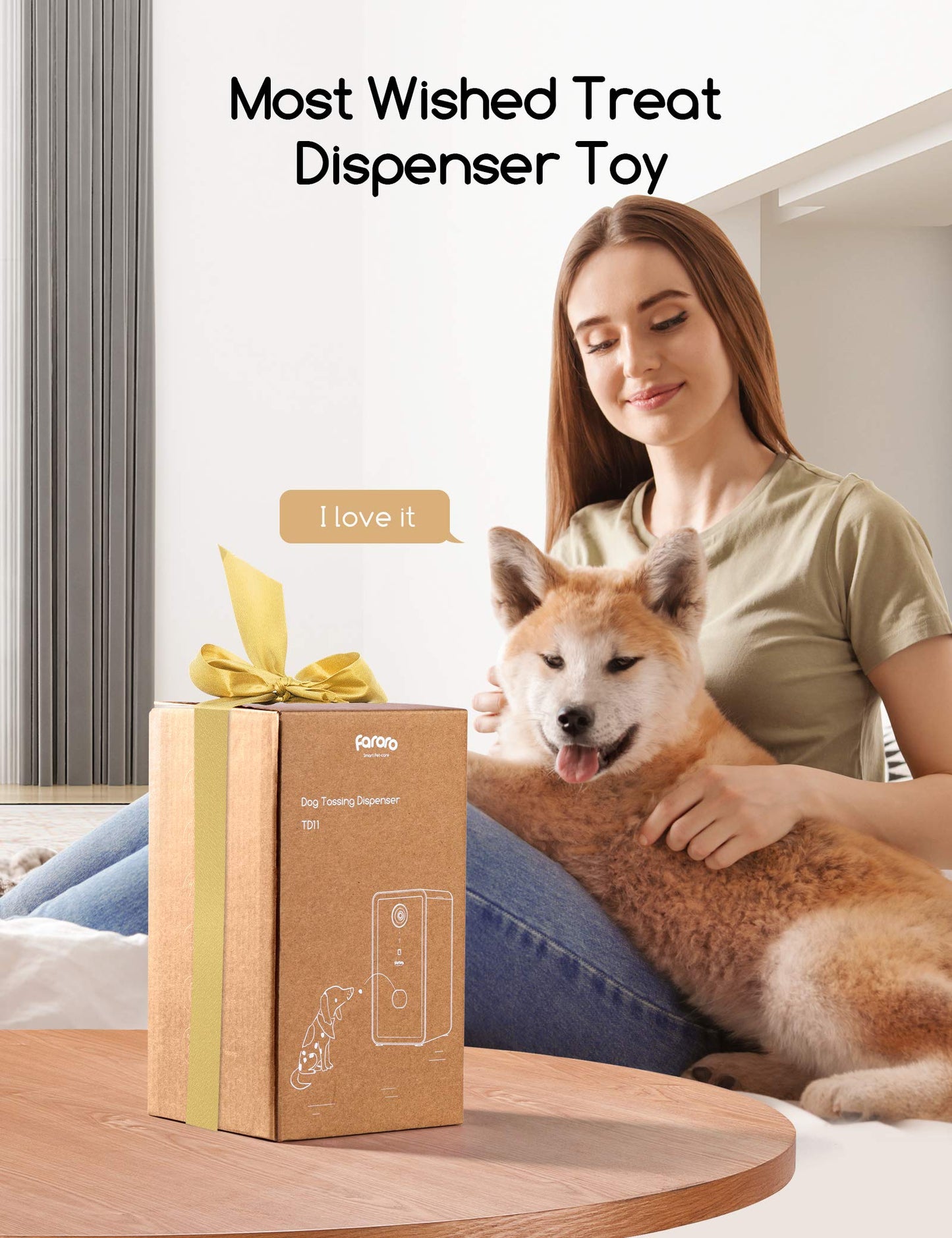 faroro Dog Camera with Treat Dispenser, 2.4G and 5G WiFi Pet Camera with Two Way Audio and 1080P Full HD Night Vision for Treat Tossing and Monitoring Your Pet Remotely