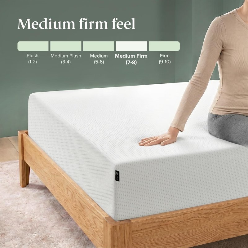 Zinus Green Tea Memory Foam Mattress 8 Inch, Pressure-Relieving Comfort & Full-Body Support, Naturally Fresh, Medium Firm Feel, CertiPUR-US & Oeko-TEX Certified Safe Materials, Twin