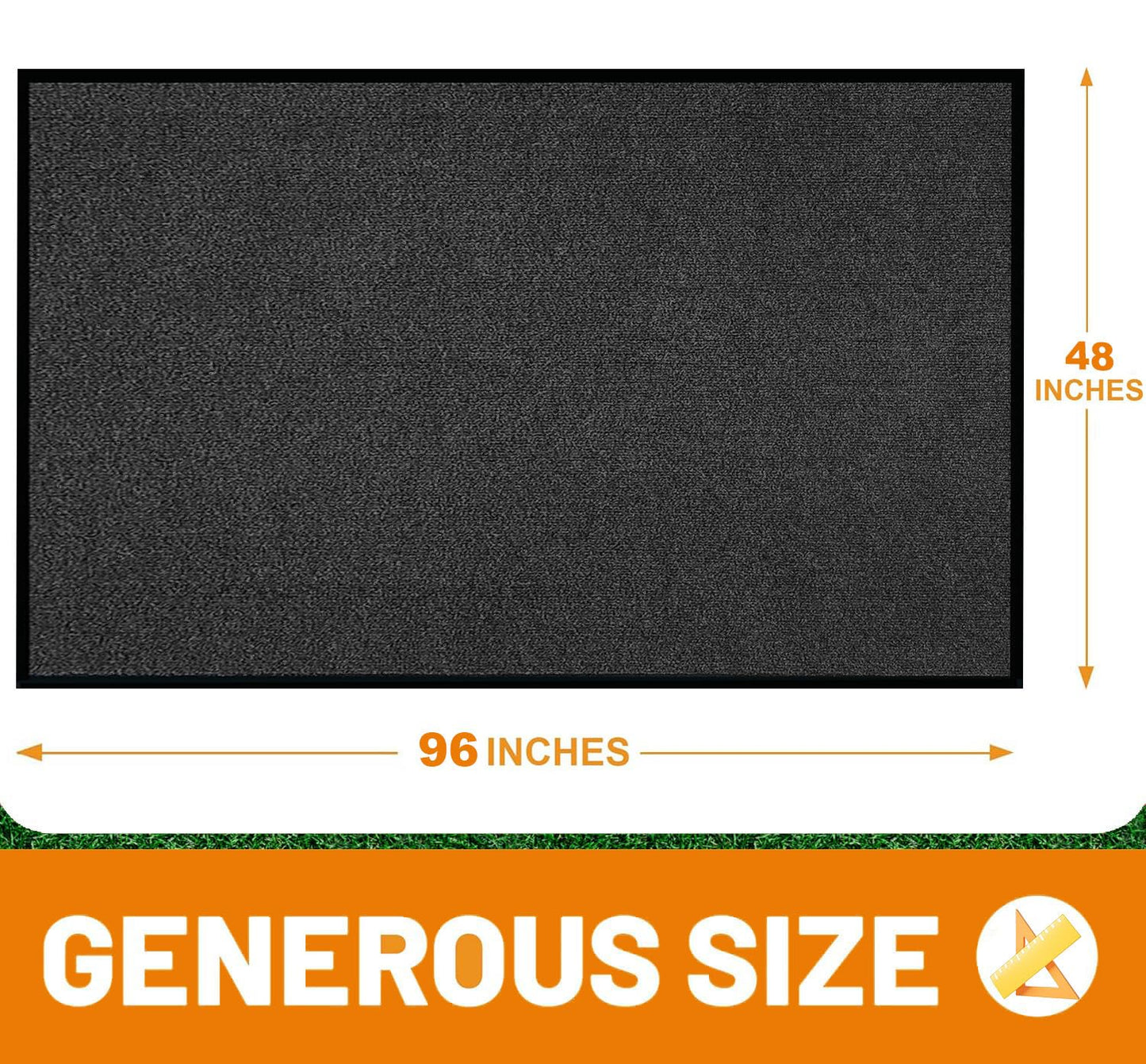 SRDDQLC Door Floor Mat Commercial Grade Large Size Heavy Duty Tough Entry Collection Slip Skid Entrance Mat with Rubber Backing Low Profile and Easy to Clean Indoor Outdoor Rug(Black, 4x8FT)