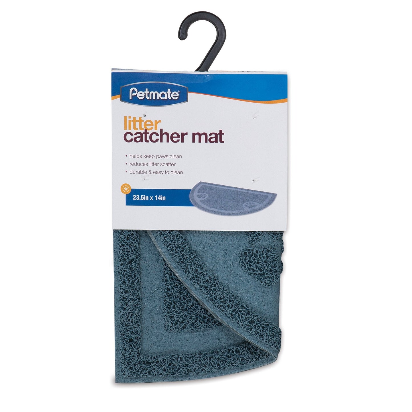 Petmate Litter Catcher Mat 1/2 Circle Folded/Hanger (6 Pack), Ice Blue (290255)
