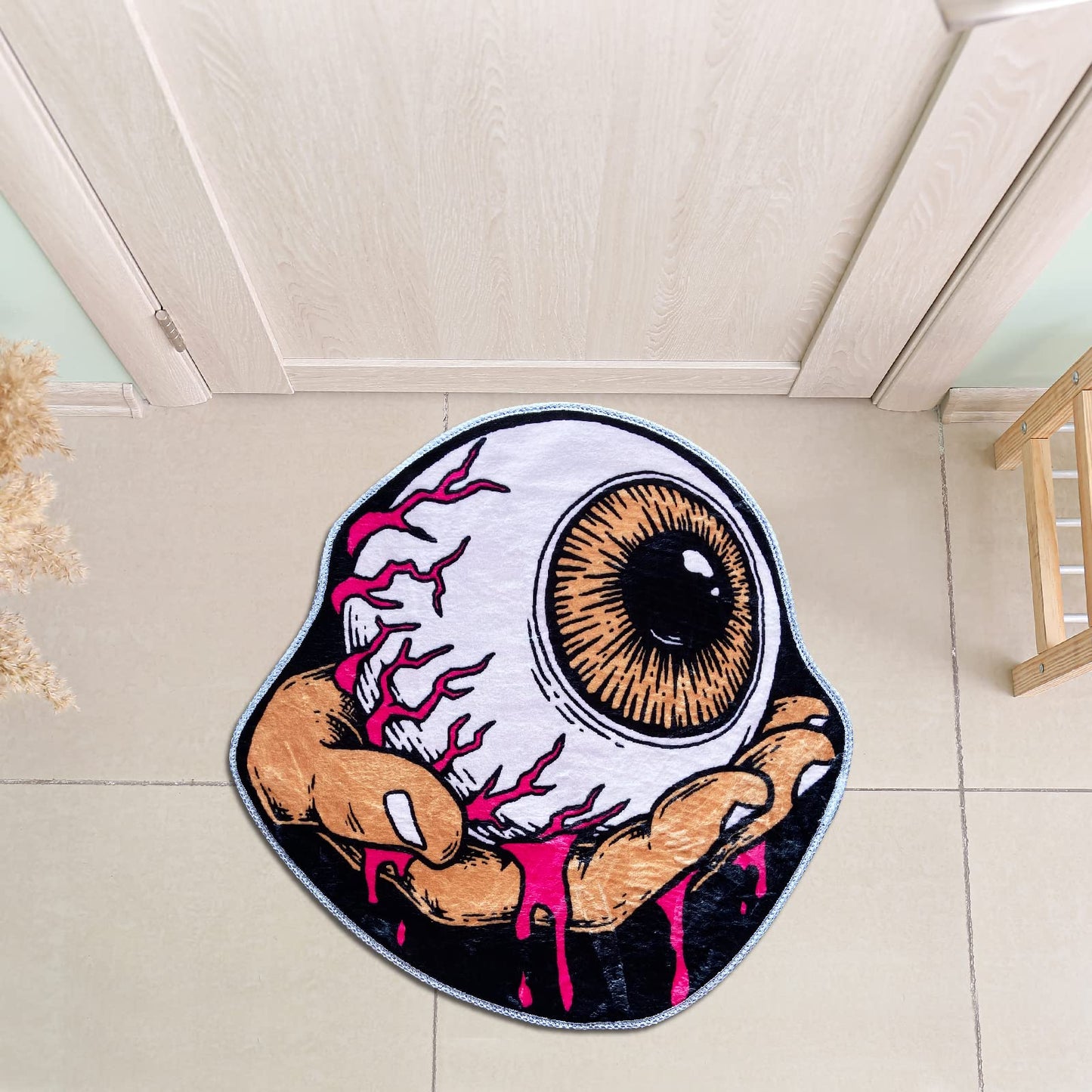LVILPDHH ScaryOne Eye Halloween Soft and Absorbent Microfiber Bath Rugs，Machine Wash Dry，Indoor Doormat Front Door Mat Non Slip，Bed Rug 31x31 Inch
