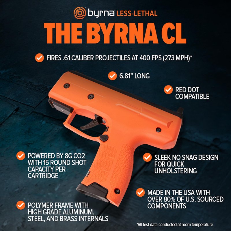 Byrna CL [Compact Launcher] Kinetic Launcher Ultimate Bundle - Non Lethal Kinetic Projectile Launcher, Home & Personal Defense (Black)
