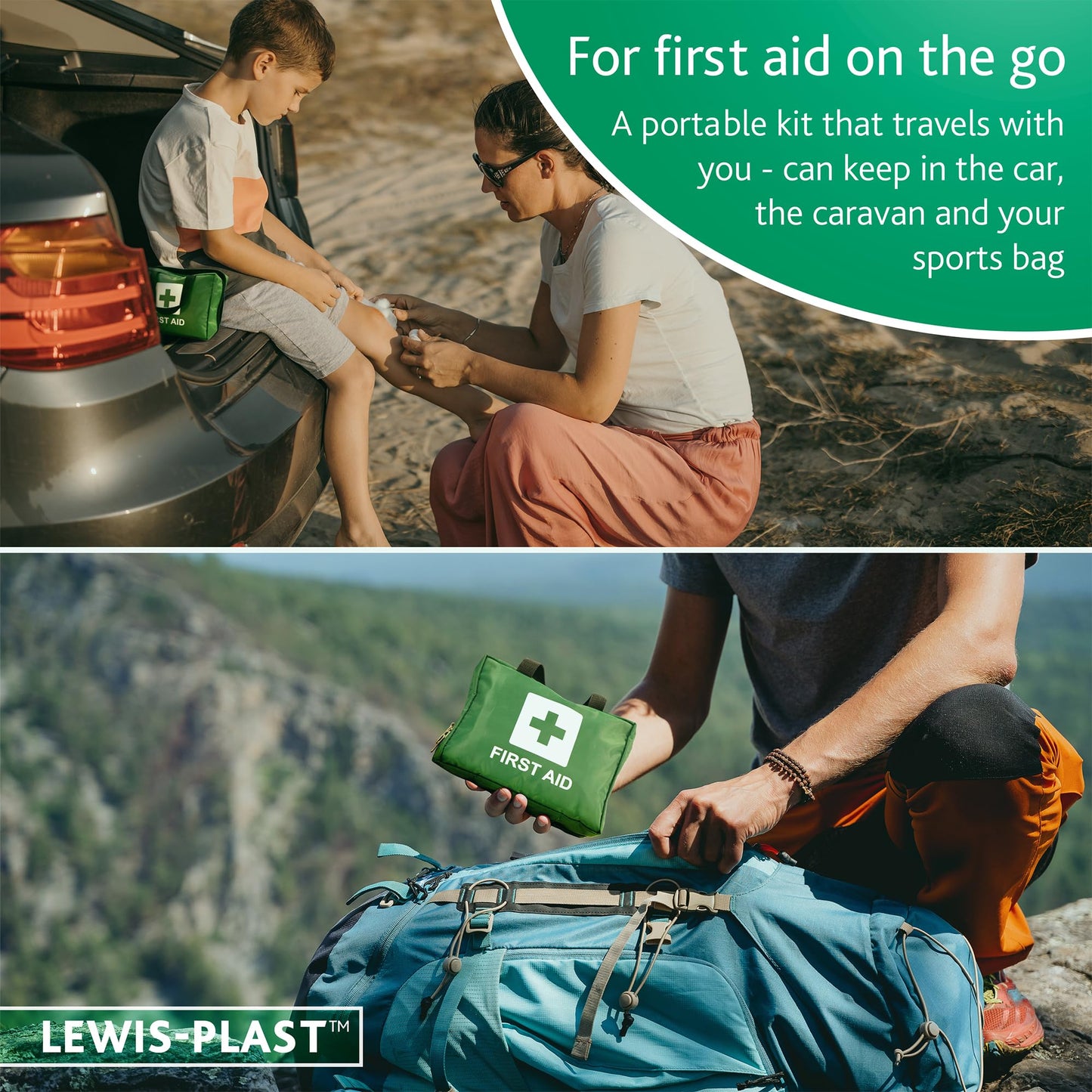 Lewis-Plast Premium First Aid Kit For Home Car Holiday And Workplace - Includes Bandages, Eye Pods, Ice Packs And Essentials For Everyday Situations, 90 Count (Pack of 1)