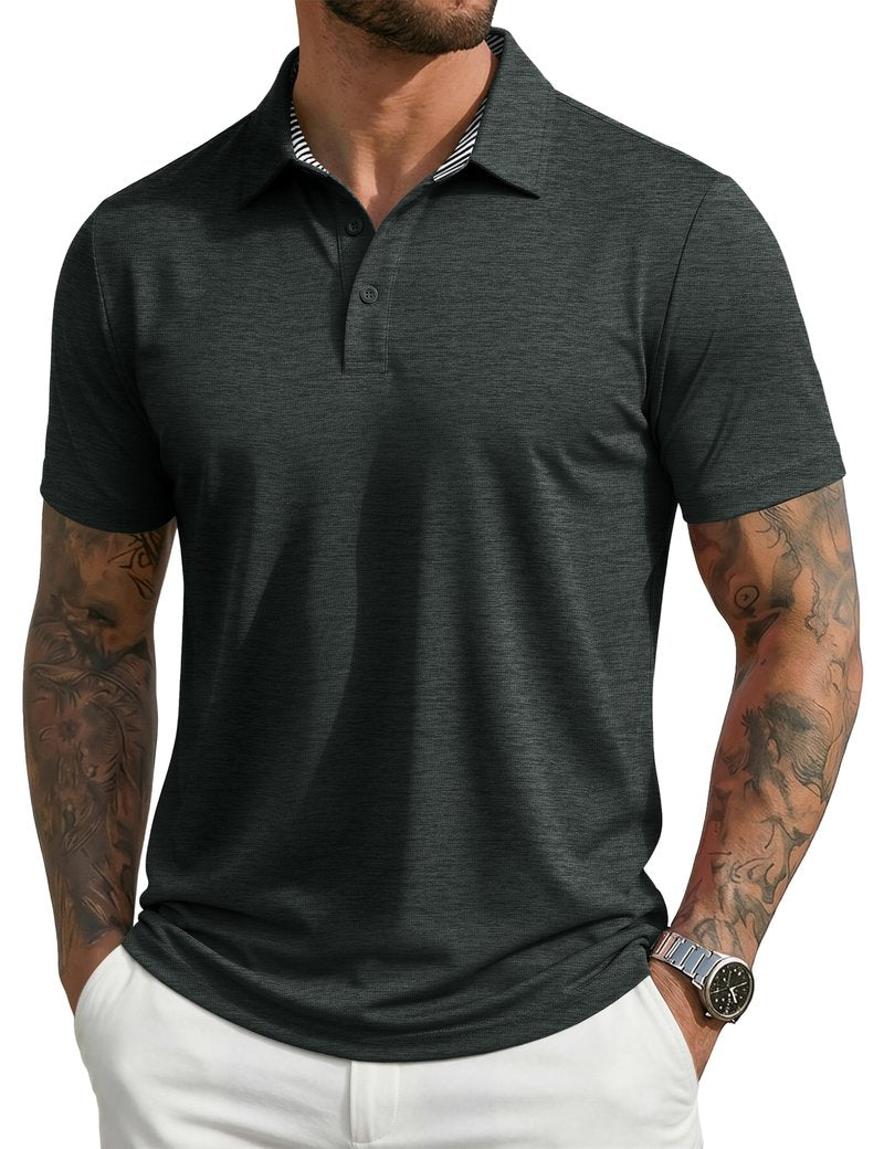 MAGCOMSEN Mens Polo Shirts Short Sleeve Quick Dry Athletic Golf Polos Lightweight Casual Performance Collared Shirts