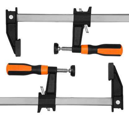 WEN 10236F2 Quick-Adjust 36-Inch Steel Bar Clamps with 2.5-Inch Throat and Micro-Adjustment Handle, Two Pack , Multicolor