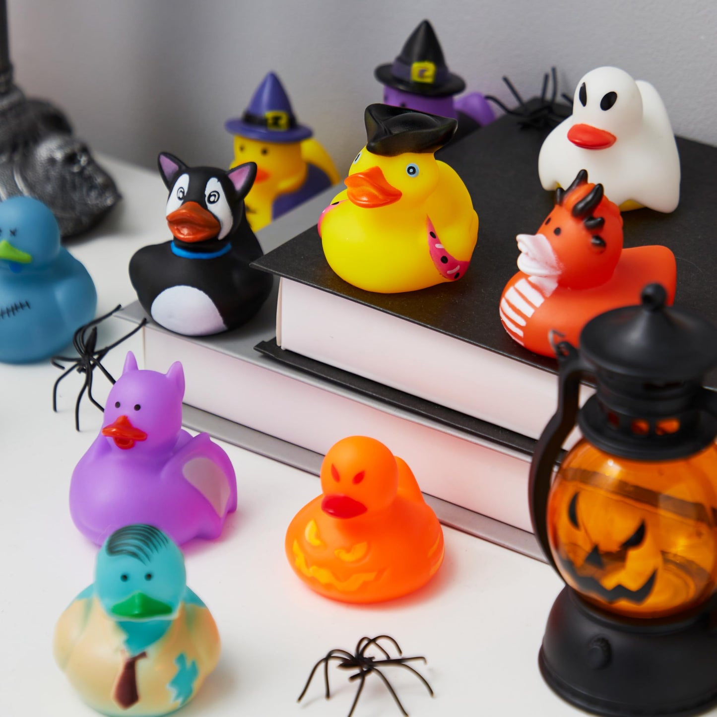 JOYIN 18 PCS Halloween Rubber Ducks, Halloween Ducks for Halloween Goodie Bag Fillers, Rubber Duckies Baby Bath Toys for Halloween Party Favors Decorations, School Classroom Game Prizes