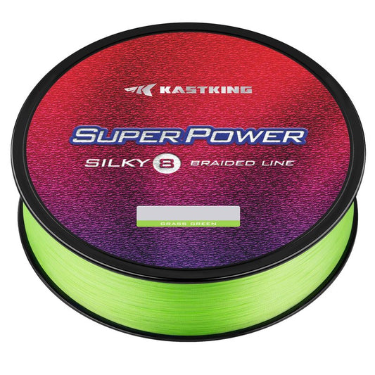 KastKing Superpower Silky8 Braided Fishing Line, Grass Green, 8 Strands, 20 LB, 300 Yds