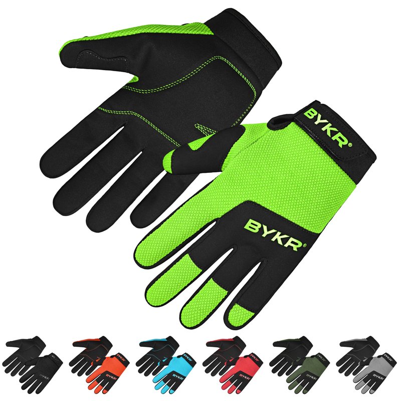 BYKR All-Weather Motorcycle Gloves for Men & Women – Protection for Dirt Bike, BMX, MX, and ATV Riding – FL Green M