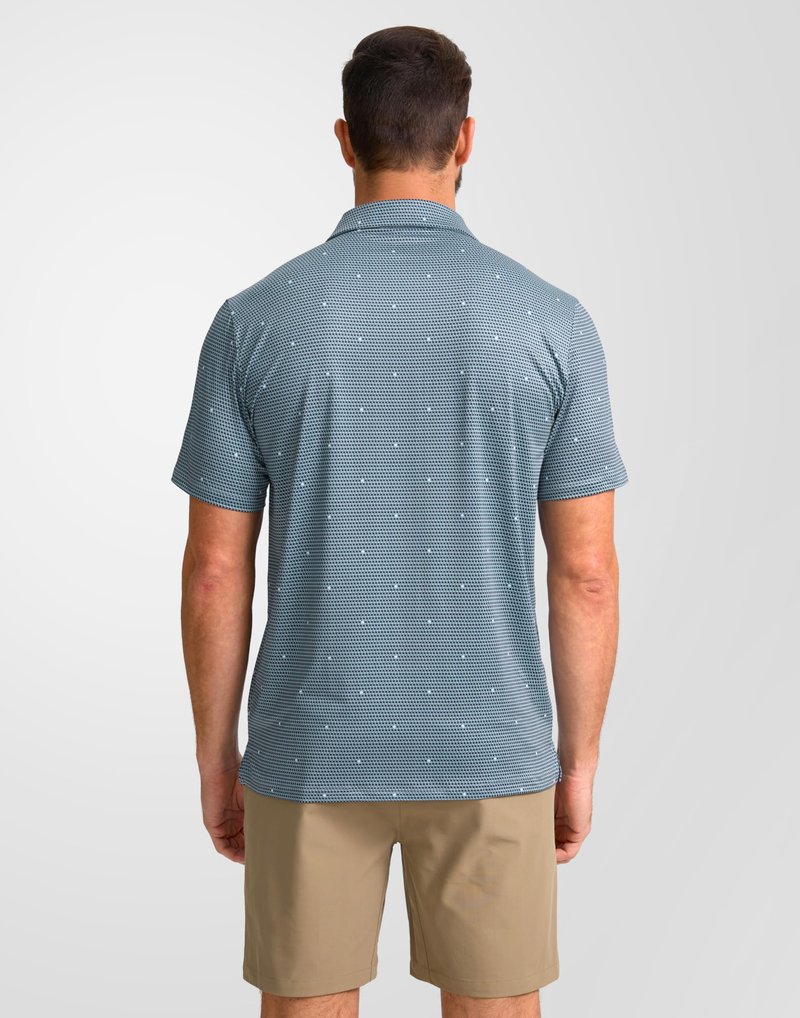 Obla Mens Golf Polo Shirts Short Sleeve Dry Fit Performance Moisture Wicking Casual Print Collared Golf Shirts for Men(Gray Flag_M)