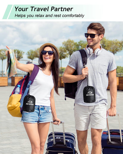 JefDiee Inflatable Foot Rest Pillow, Kids Airplane Bed, Adjustable 3 Layers Height Leg Rest Pillow, Airplane Travel Essentials Great for Office, Home, Trains, Cars