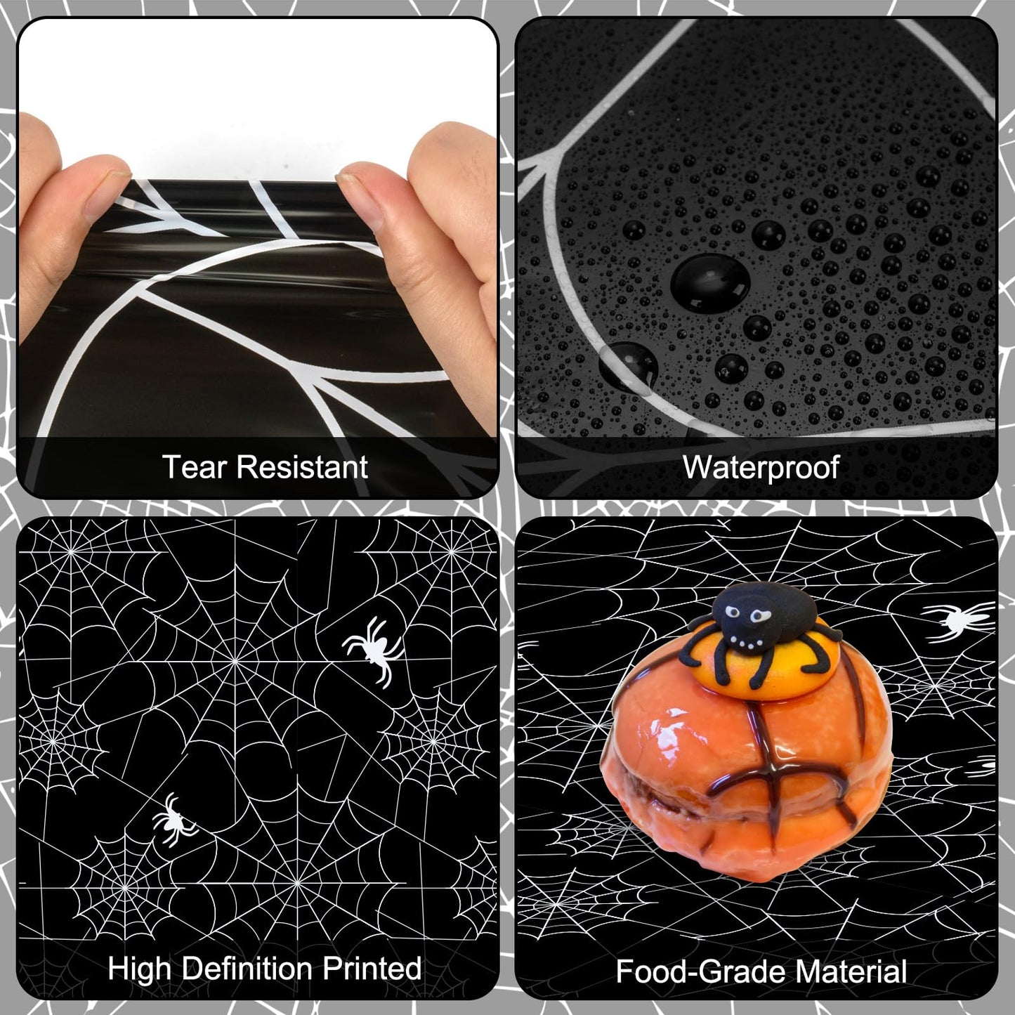 2 Pcs Halloween Tablecloth - Plastic Halloweens Spider Webs Table Cloth, Black Disposable Rectangle Spiderweb Table Cover for Halloween Party Decorations Supplies Favors Tables Decor, 108 x 54 Inch