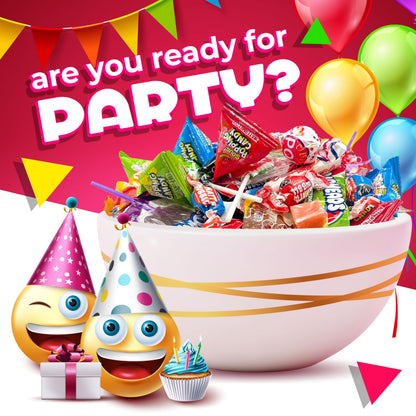 Party Candy Assortment 3 Pound Bag | Popping Rocks, Lollipops, Gum, Fruit Chews, Caramels, Taffies - Approx. 220 Count | Bulk Halloween Candy for Pinata & Goody Bags