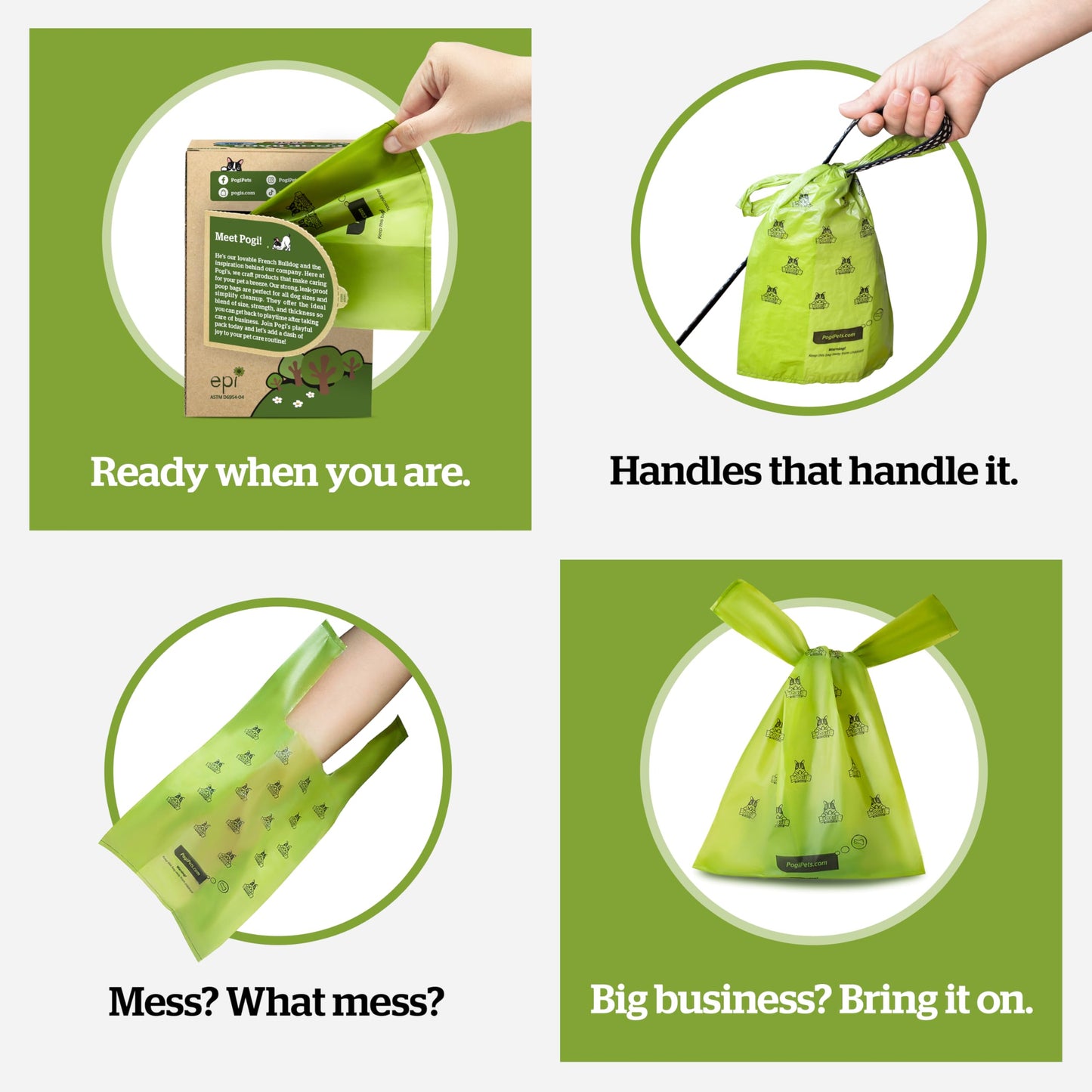 Pogi’s Dog Poo Bags with Handles – Extra Thick, Leak-Proof, Large, Fresh Scented, 300-Count