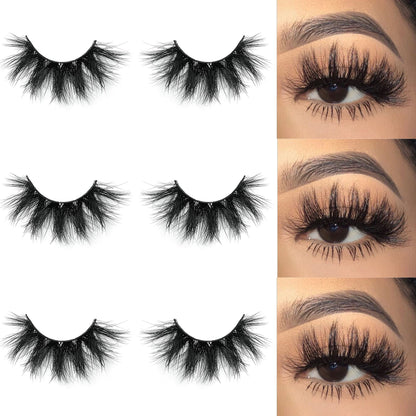 Mink Lashes Mikiwi Eyelashes, 5D Super Fluffy Long Dramatic Eyelashes, Thick HandMade Full Strip Lashes, Cruelty-Free Lash 20-22MM