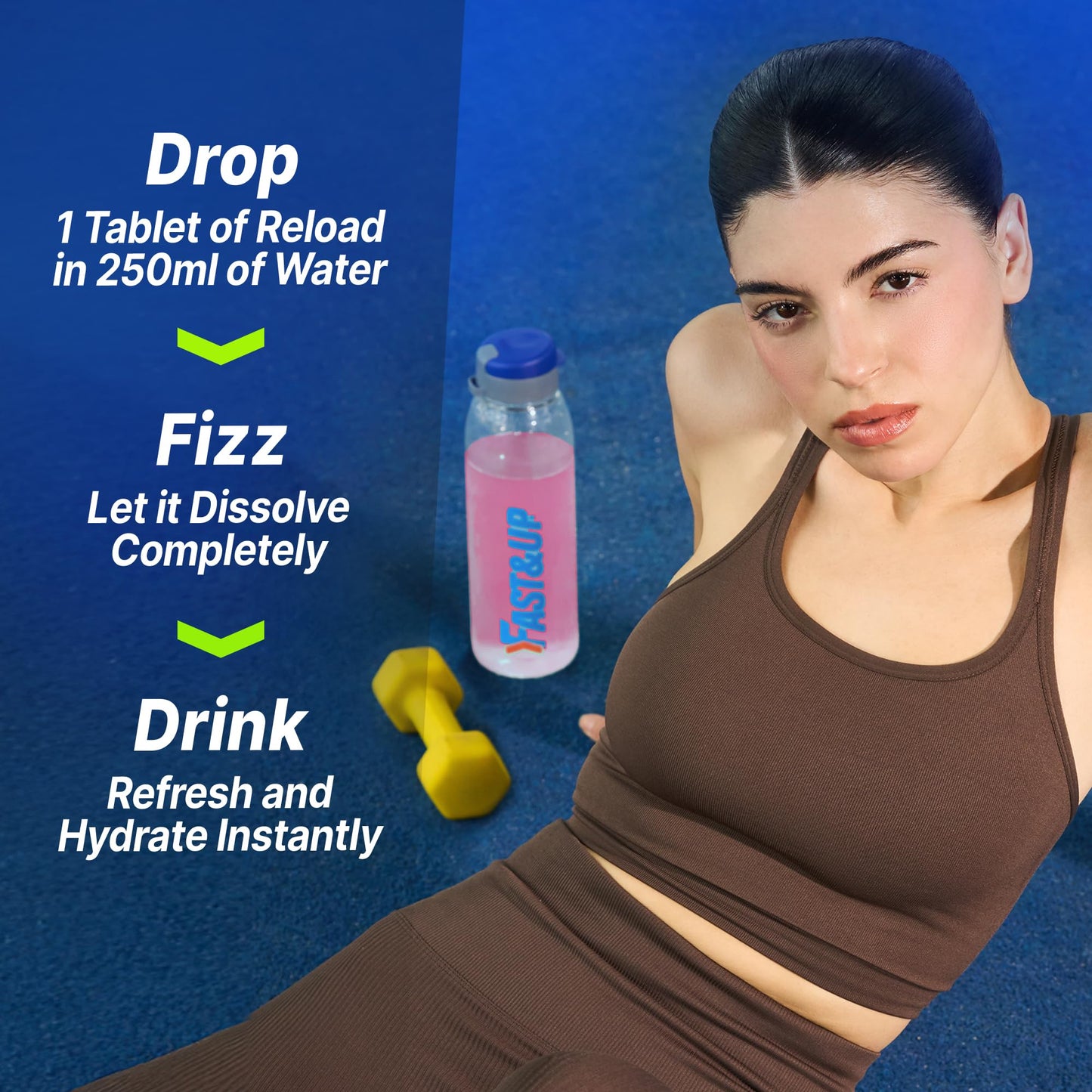 Fast&Up Reload Electrolyte Tablets, Mixed Berry Flavour, 80 Effervescent Tablets, Rapid Hydration & Energy, with Vitamin C & B12, Vegan