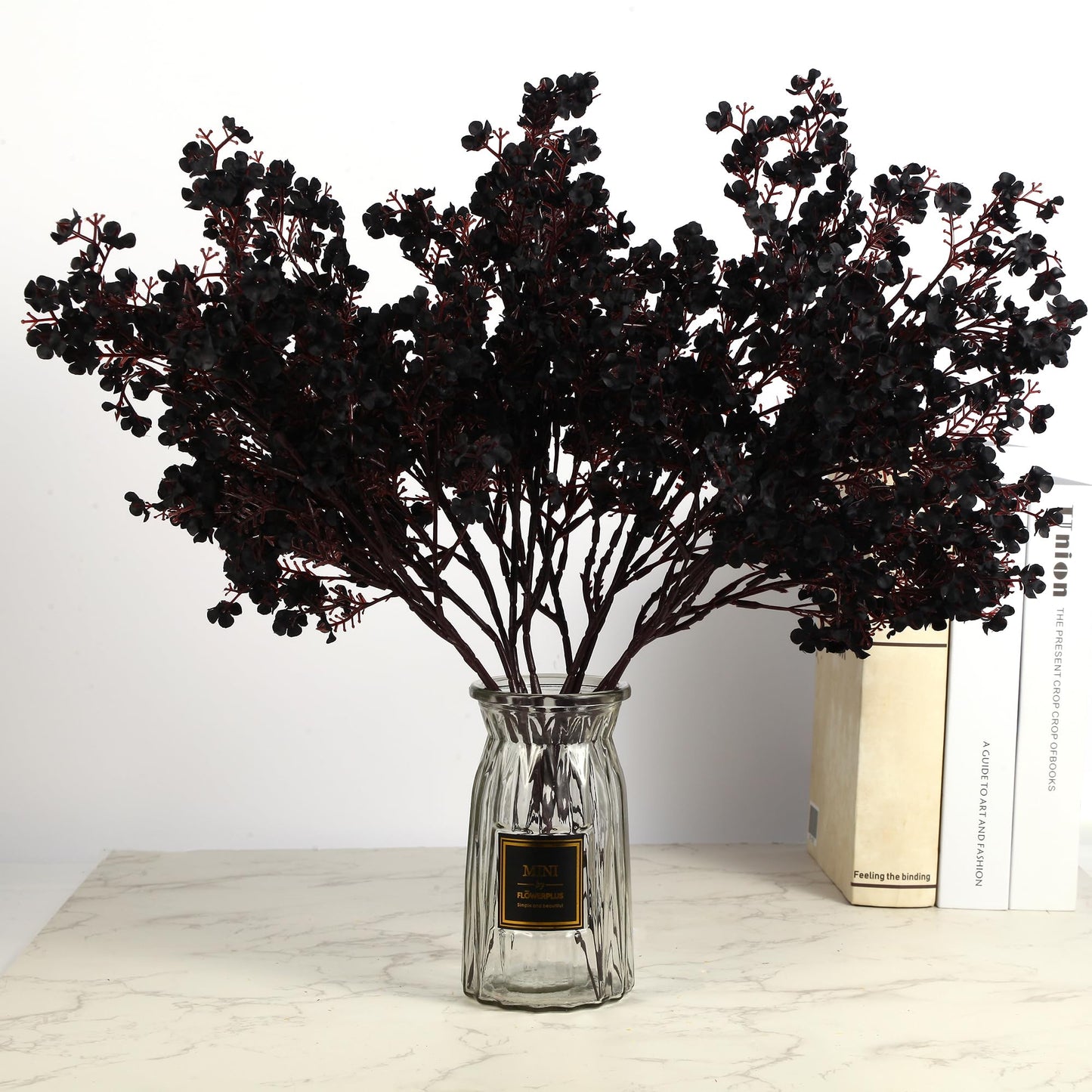 LYDTICK 12 Pcs Halloween Flowers Artificial for Decoration, Babys Breath Artificial Flowers Black Fake Flowers Gypsophila Bouquet for Home Centerpiece Table Décor