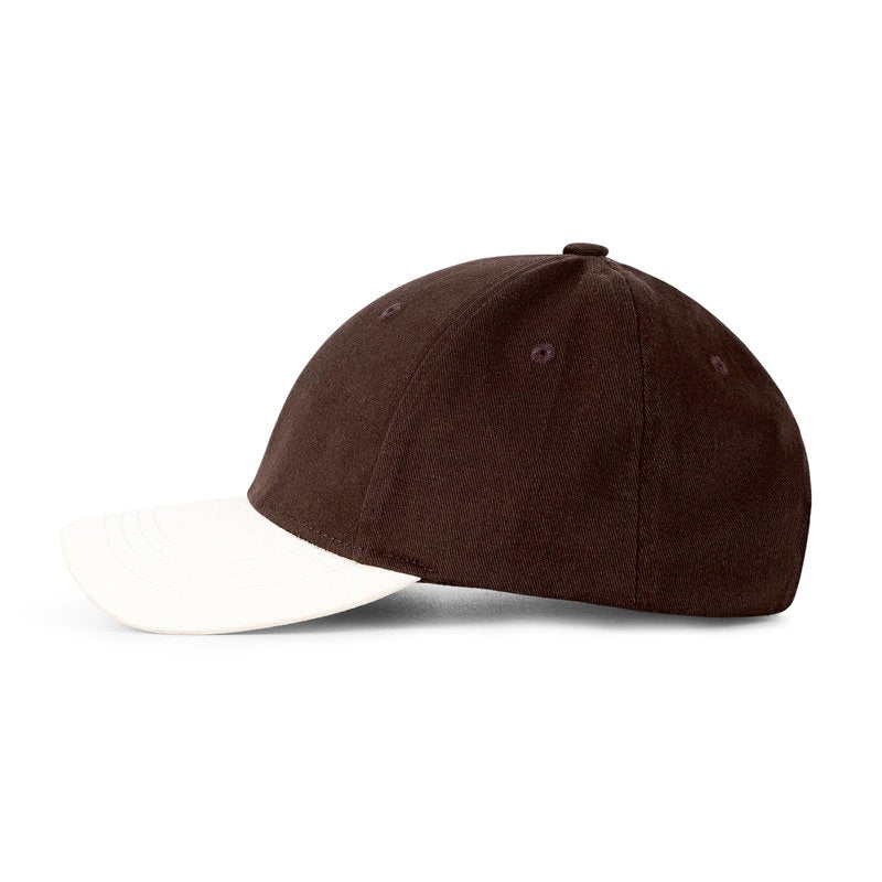 Mens Cap, Plain Baseball Cap, 100% Cotton, Adjustable Size, Casual Hat, Two Tone Color Combinations (Brown & White)