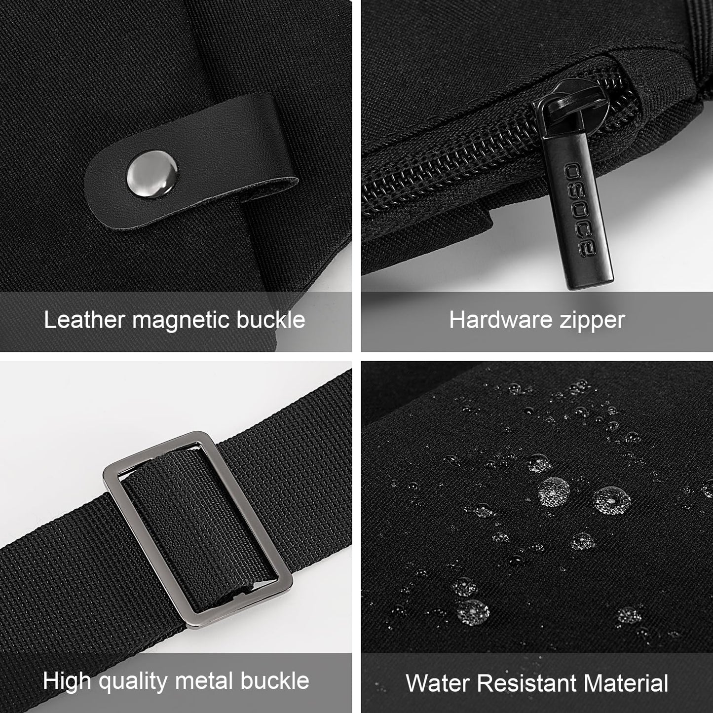 OSOCE Anti Theft Travel Bag, Mens Sling Chest Bag, Crossbody Multi Pockets Shoulder Bag Waterproof Bags Cover Pack Casual Cycling Hiking for Men Women